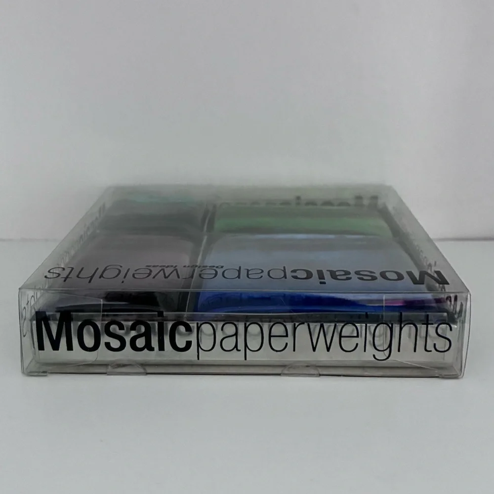 NWT Mosaic Puzzleweights Glass Paper Weights, by Design Ideas, Boxed